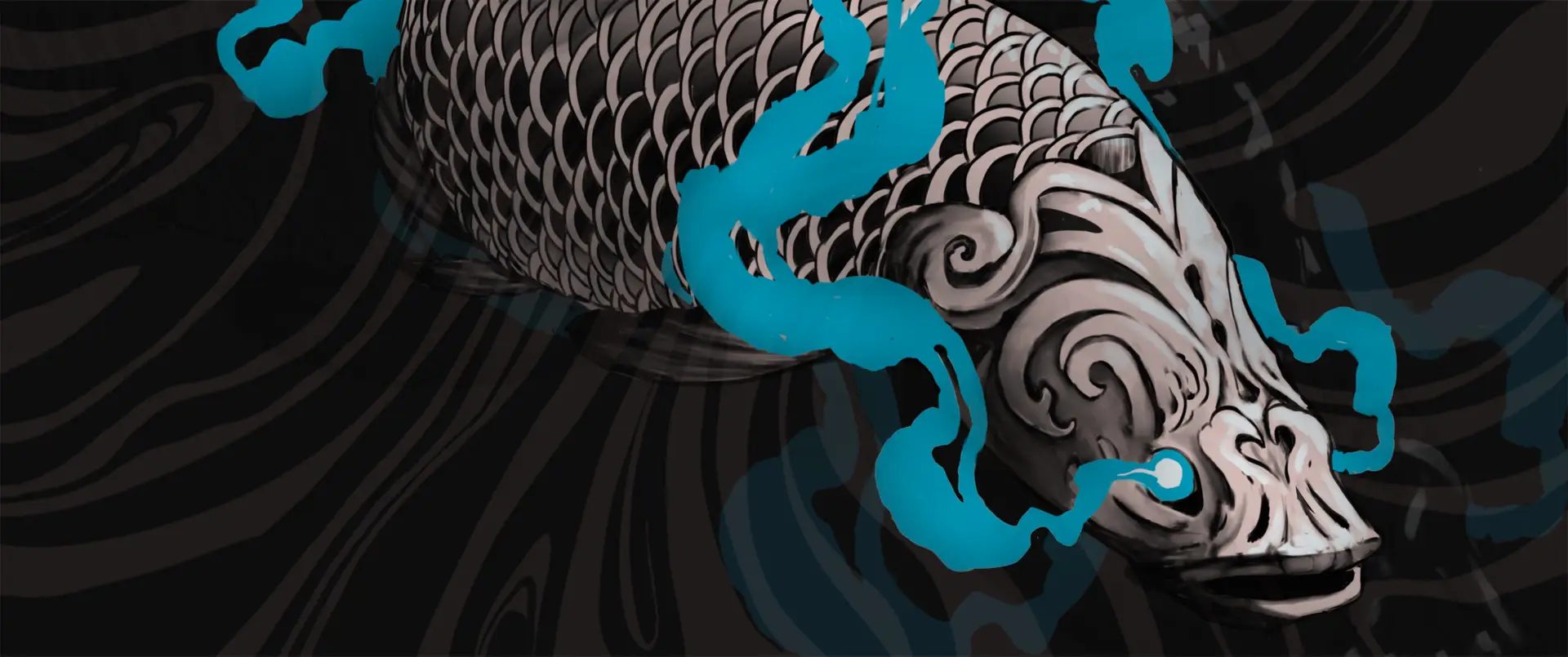 Bannerafbeelding met gestileerd vissentattoo-ontwerp – Windii Ink